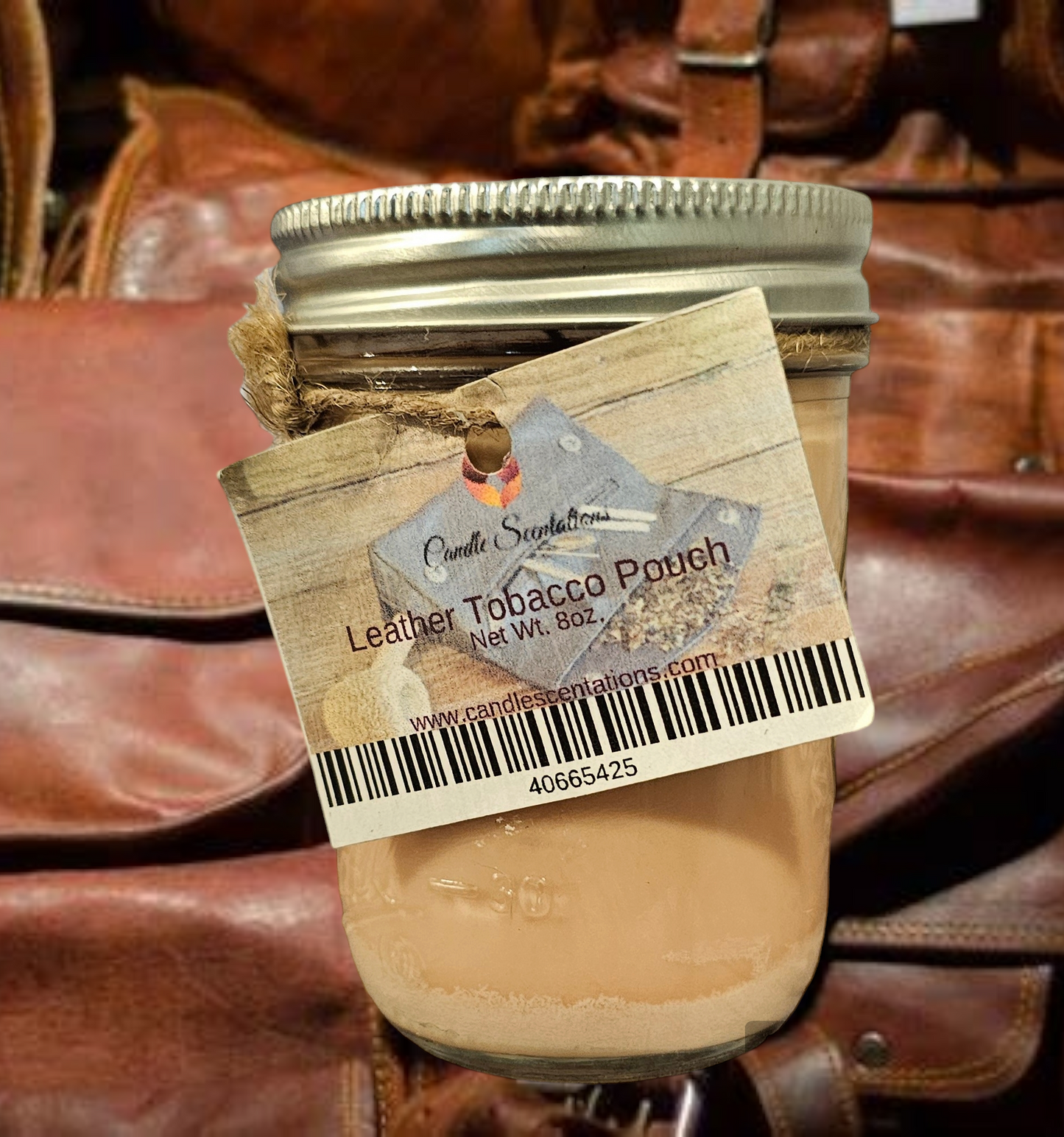 Leather Tobacco Pouch 8oz. Candle