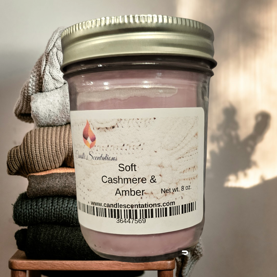 Soft Cashmere & Amber 8oz. Candle