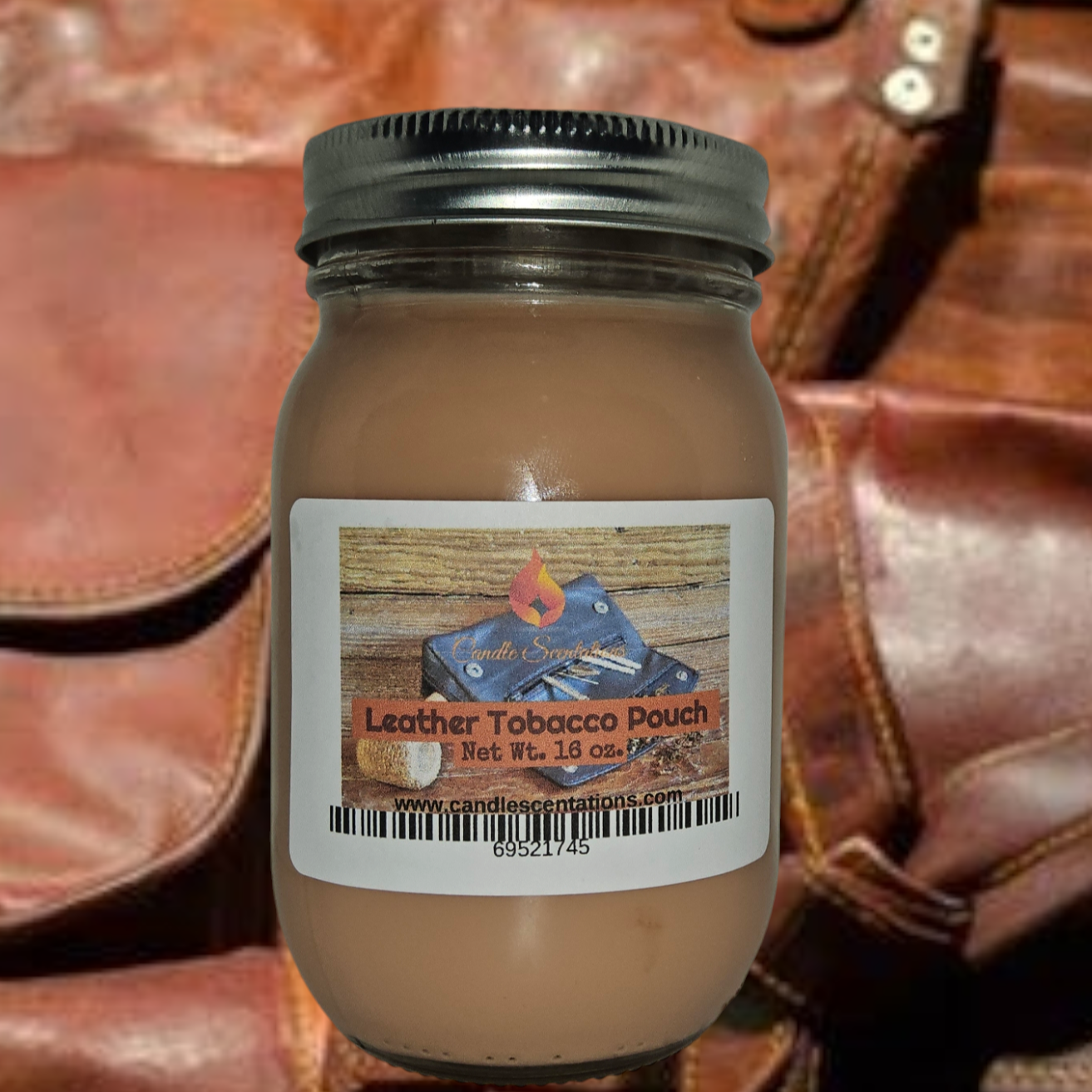 Leather Tobacco Pouch 16 oz. Candle