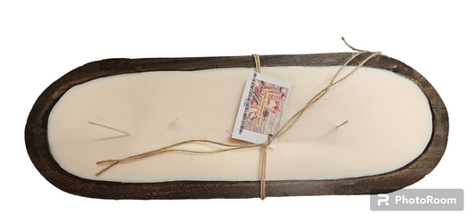 Vanilla Caramel and Spice wooden dough bowl candle 33oz. - Candle Scentations