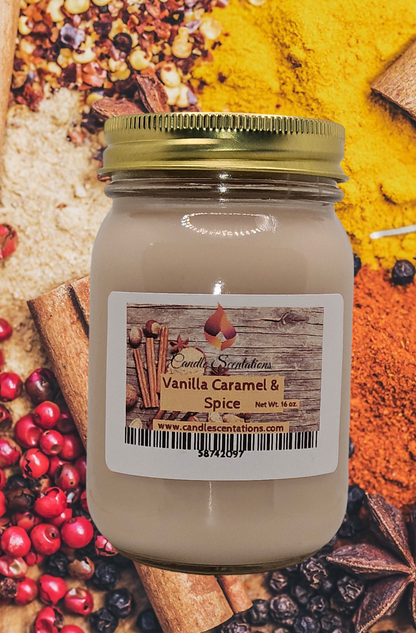 Vanilla Caramel & Spice 16oz. Candle