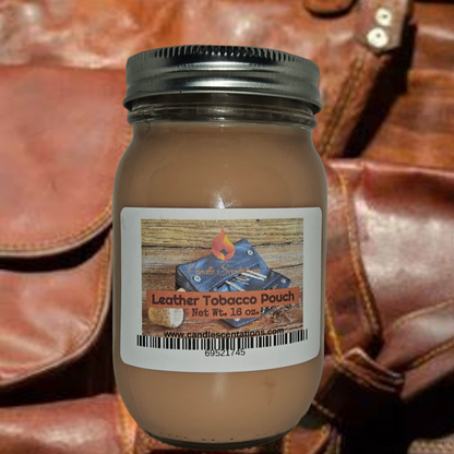 Leather Tobacco Pouch 16 oz. Candle
