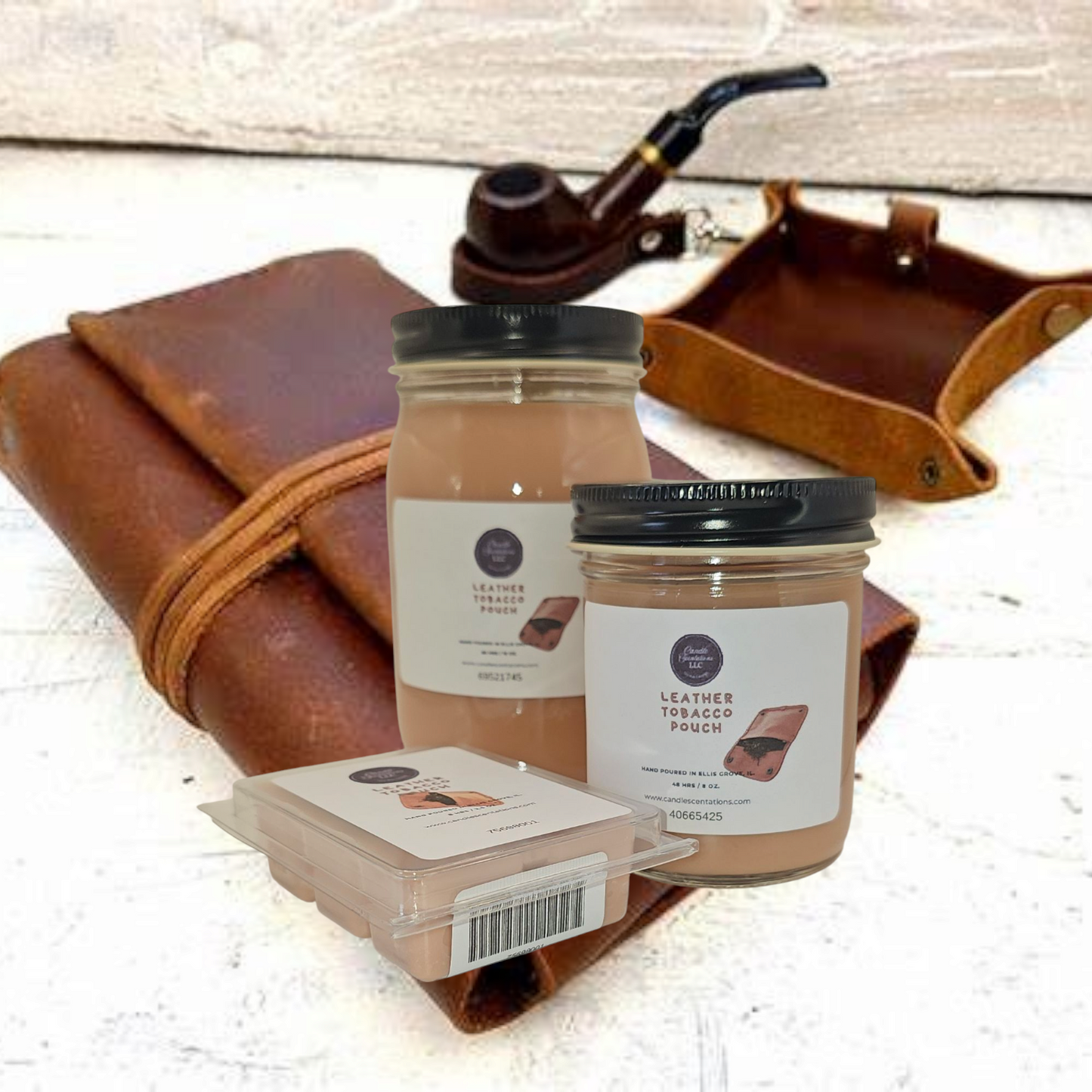 Leather Tobacco Pouch 16 oz. Candle