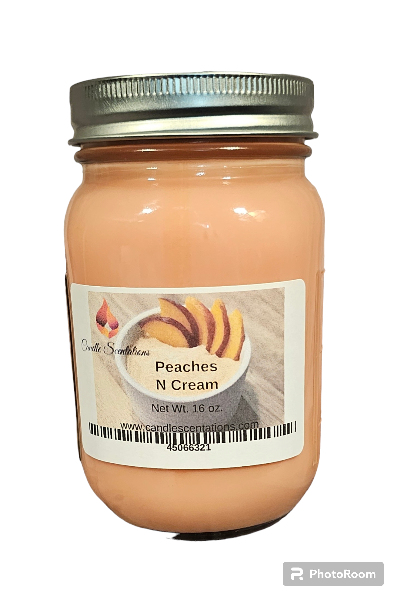 Peaches N Cream 16oz. Candle - Candle Scentations