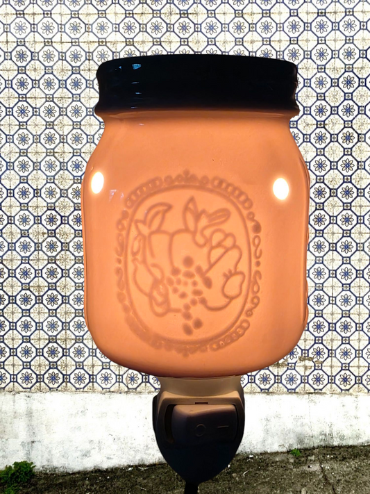White Small  Mason Jar Plug-in Wax Warmer